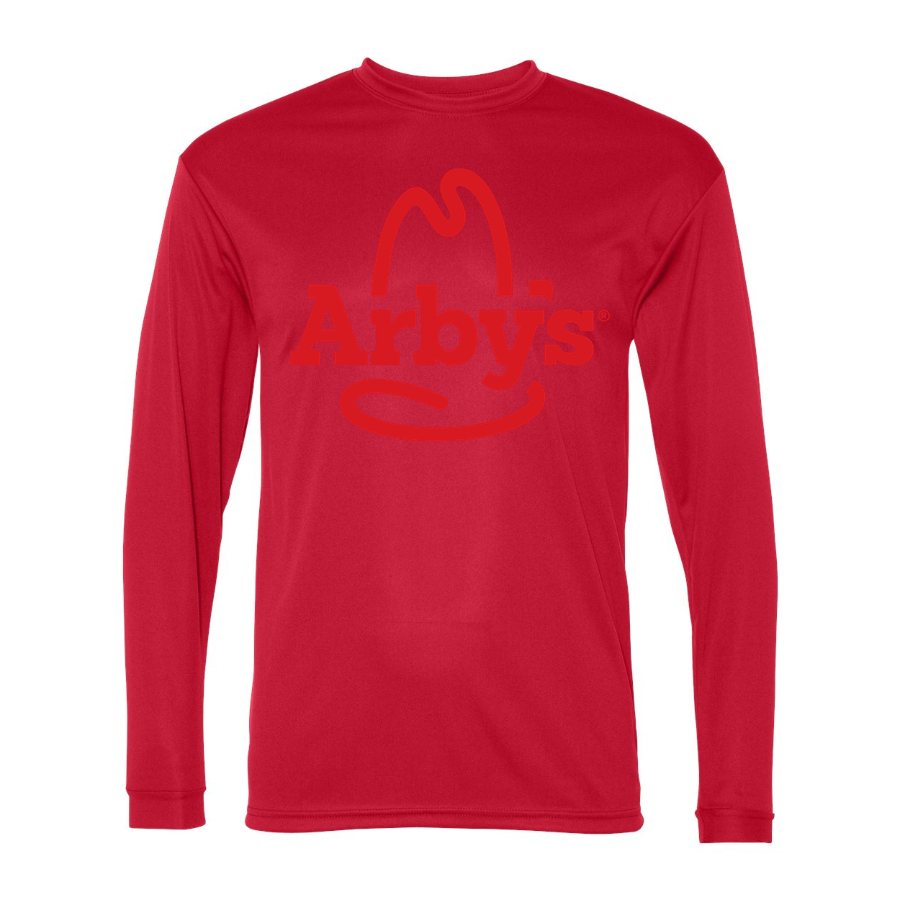 Men's Arbys Polyester Long Sleeve T-Shirt - Red