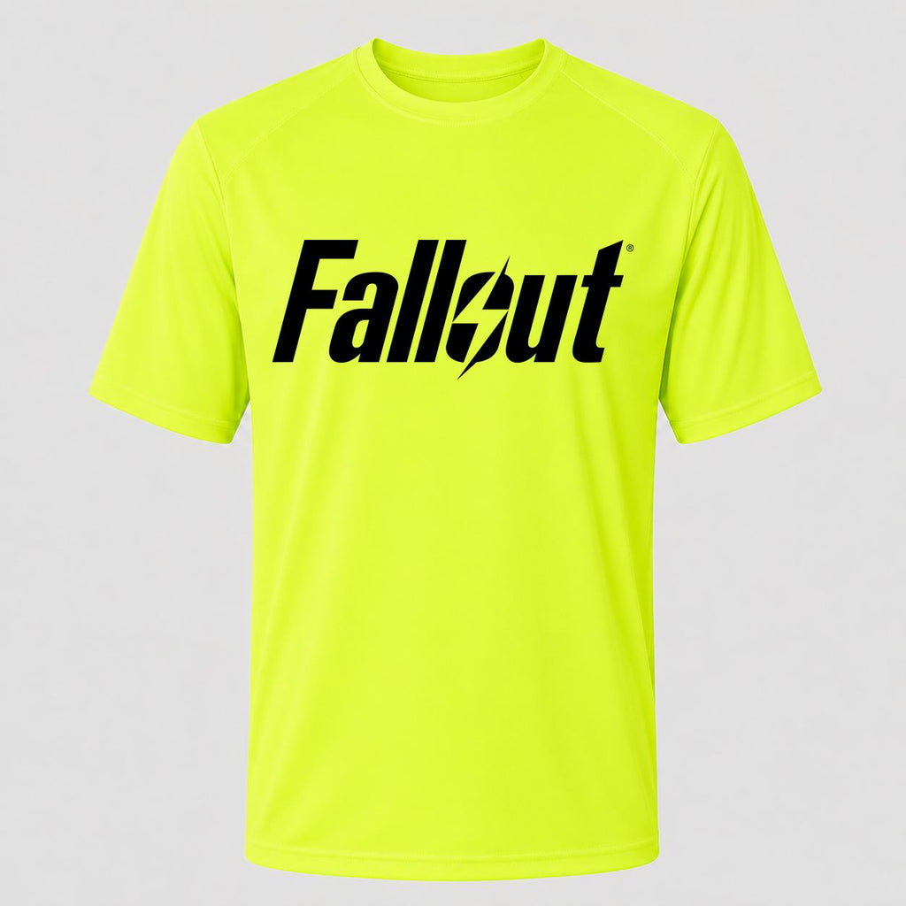 Men's Fallout Black Performance T-Shirt - Safety Green
