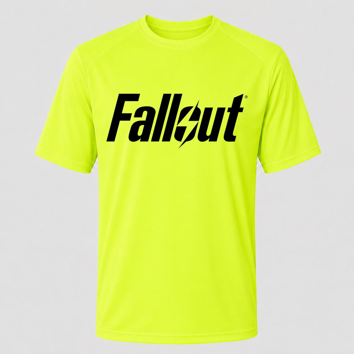 Men's Fallout Black Performance T-Shirt - Safety Green