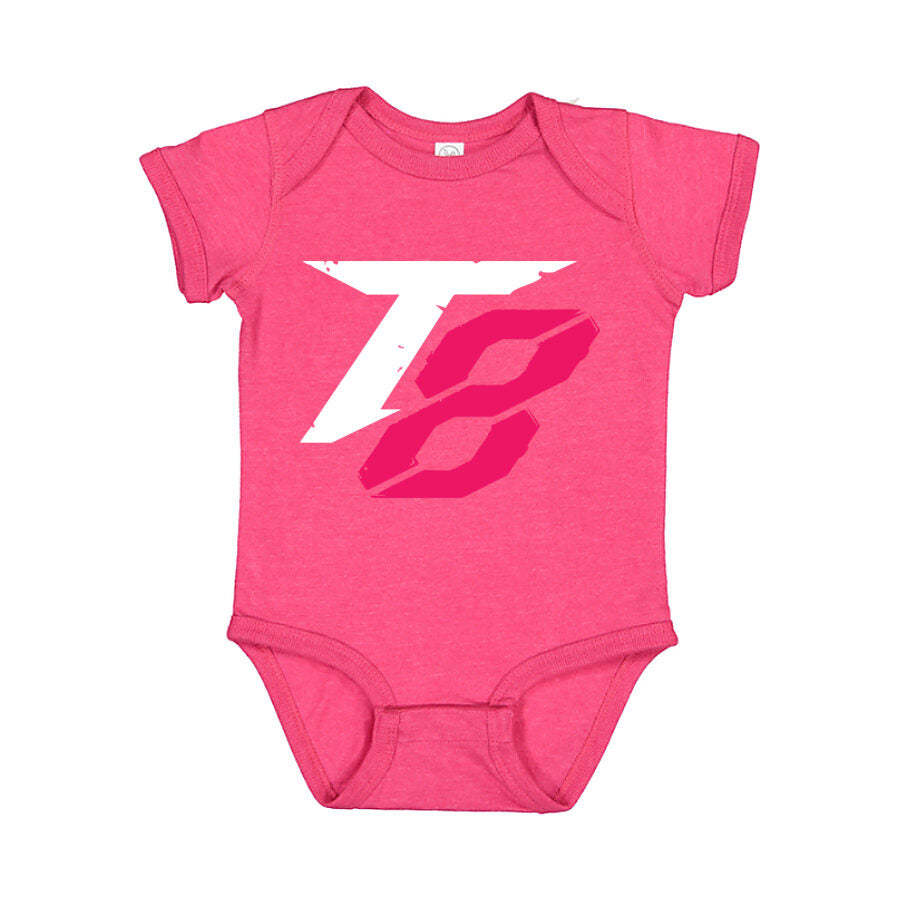 Tekken 8 White Logo Baby Romper Onesie - Pink