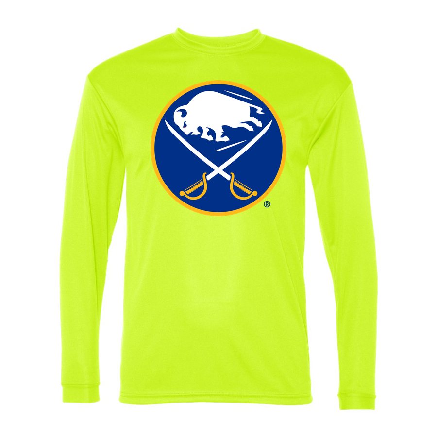Men's Buffalo Sabres Polyester Long Sleeve T-Shirt - Safety Yellow