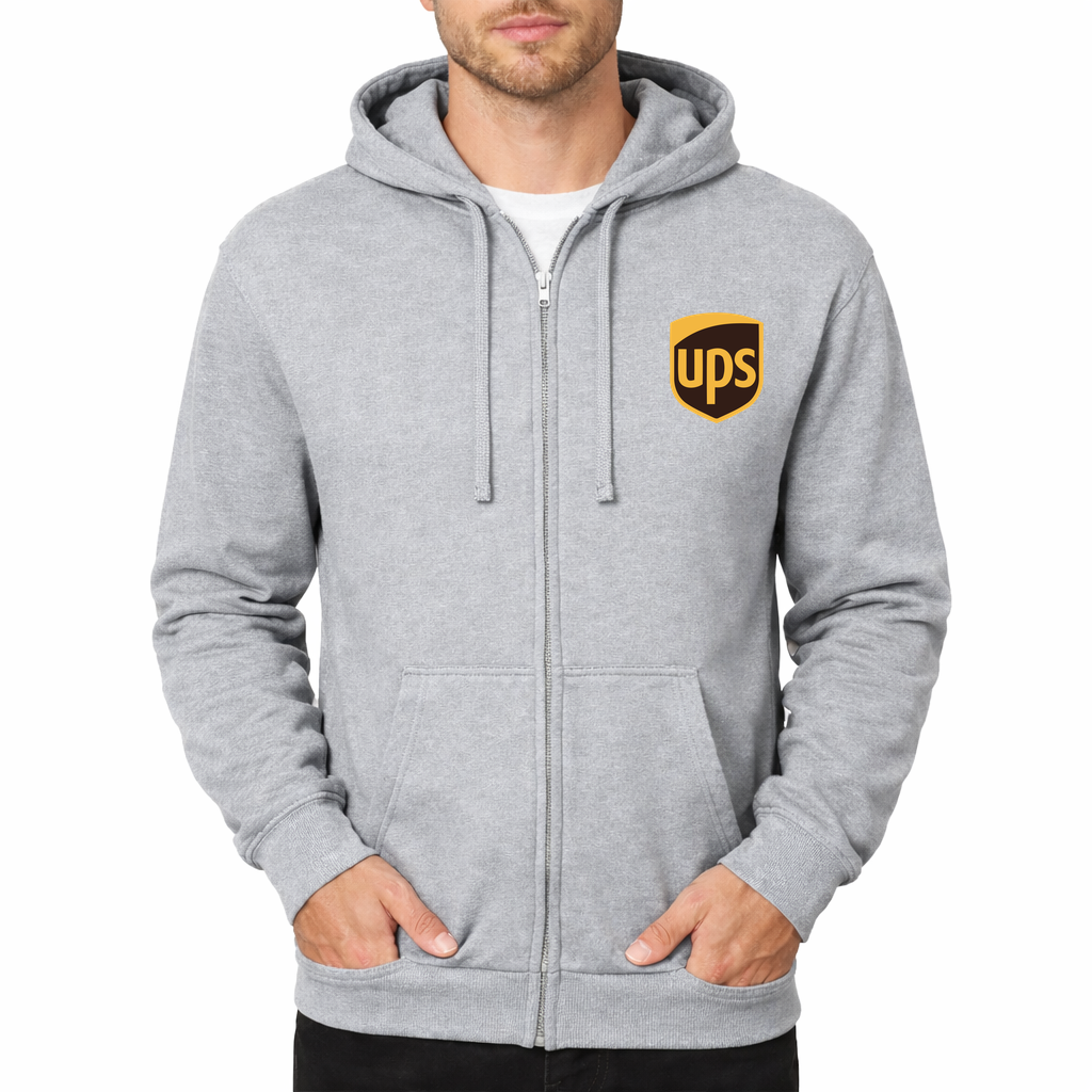 UPS removebg preview Zipper Hoodie - Grey