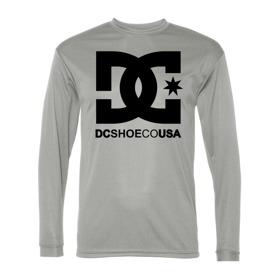 Men's DC Polyester Long Sleeve T-Shirt - Silver