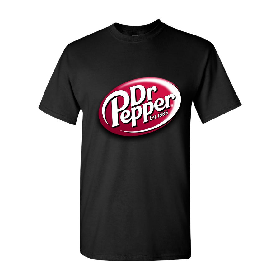Men's dr pepper logo png transparent Cotton T-Shirt - Black