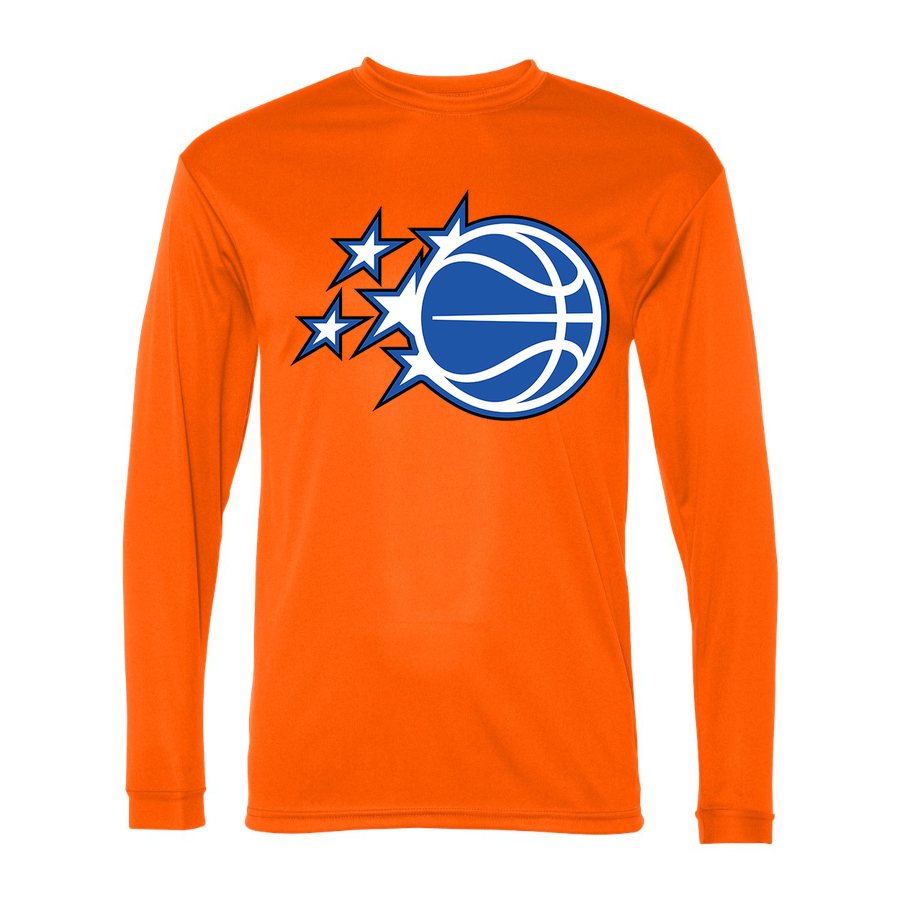 Men's Orlando Magic Polyester Long Sleeve T-Shirt - Safety Orange