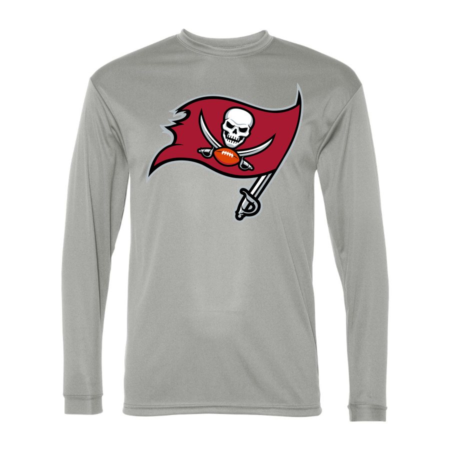 Men's Tampa Bay Buccaneers Polyester Long Sleeve T-Shirt - Silver