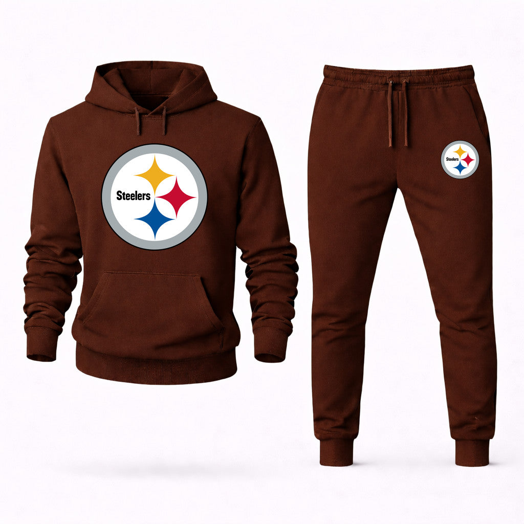 Pittsburgh Steelers Hoodie and Joggers Set - Brown