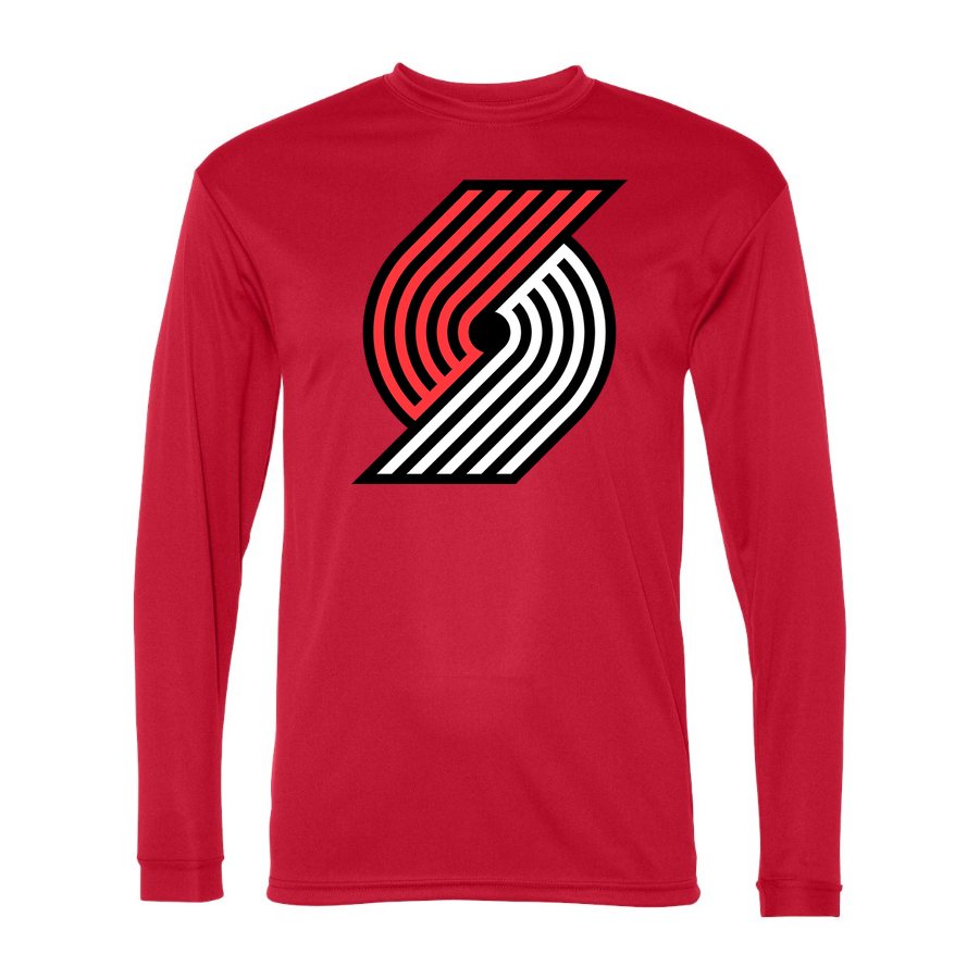 Men's Portland Trail Blazers Polyester Long Sleeve T-Shirt - Red