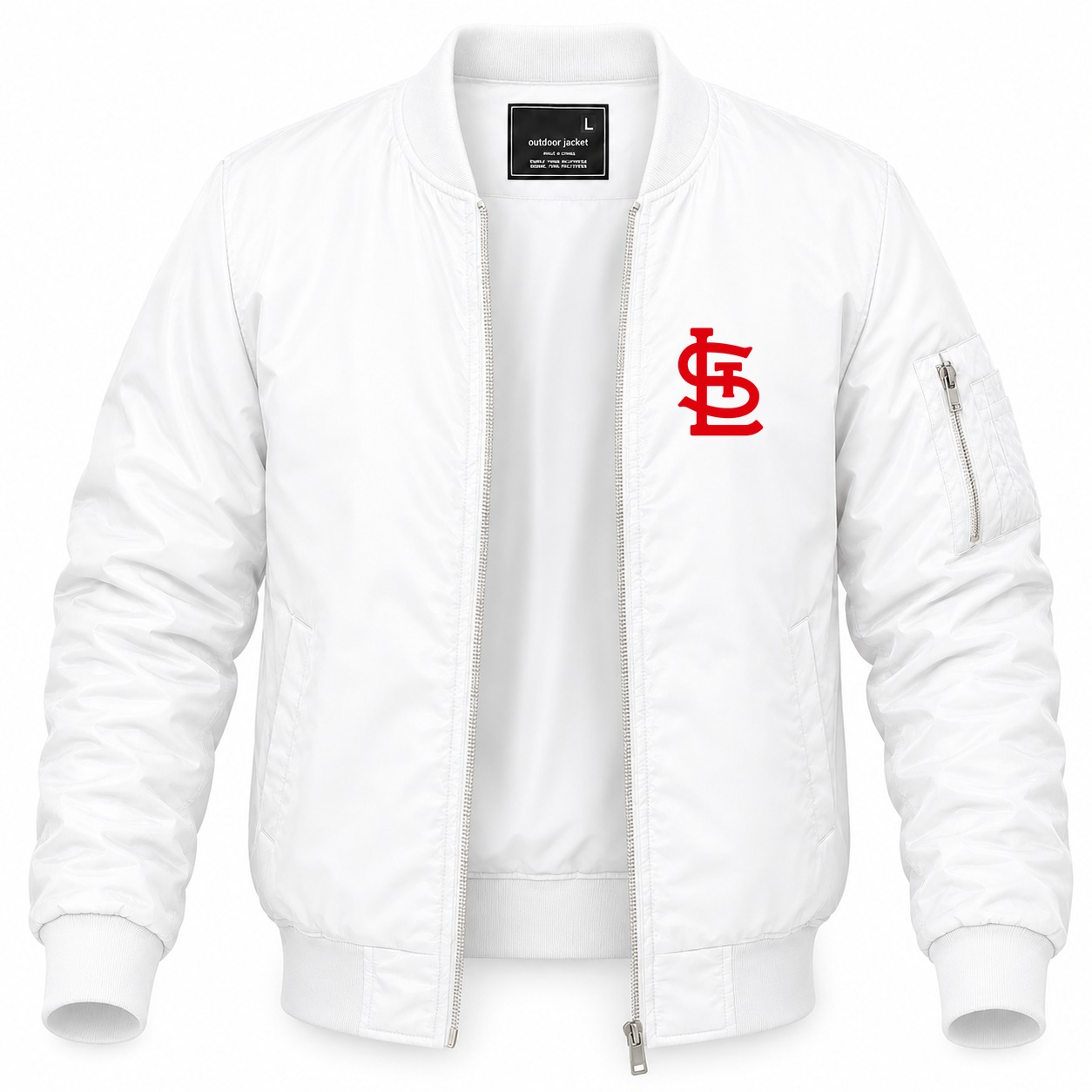 Men's St. Louis Cardinals Lightweight Bomber Jacket - White