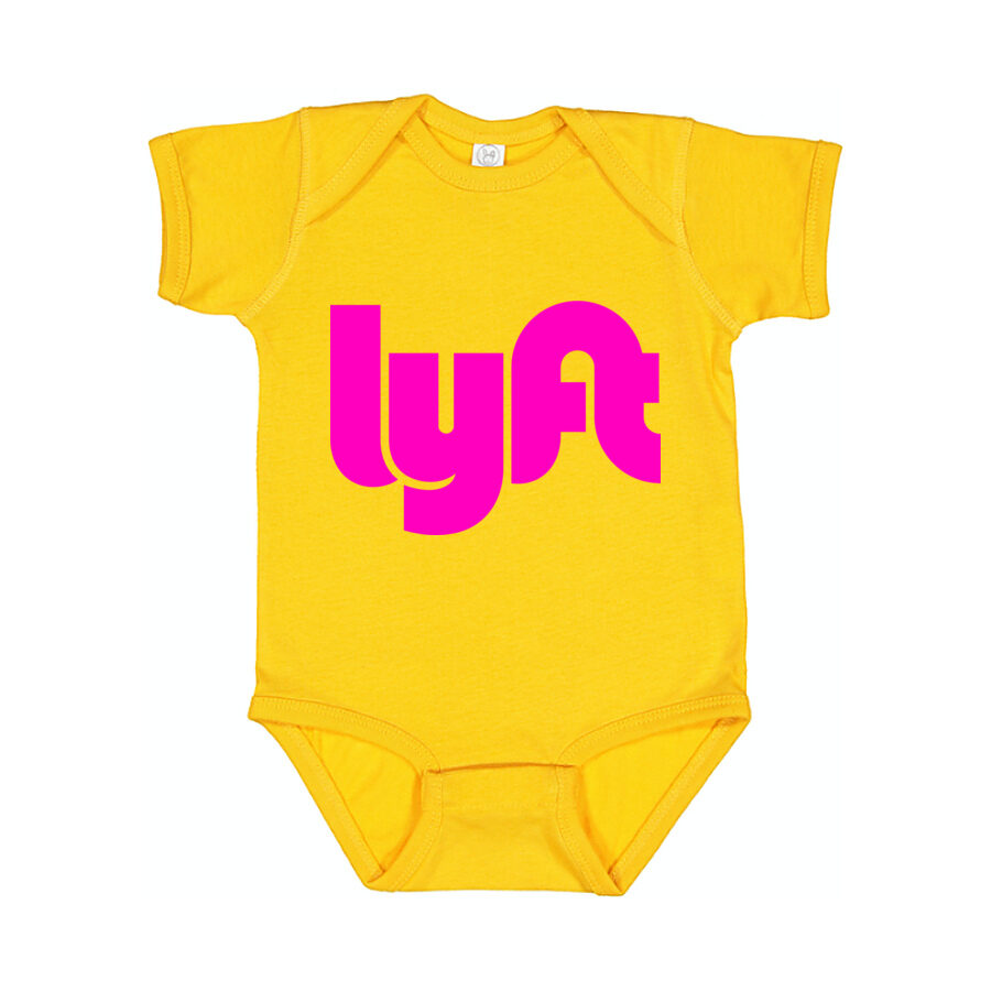Lyft Pink Logo Baby Romper Onesie - Yellow