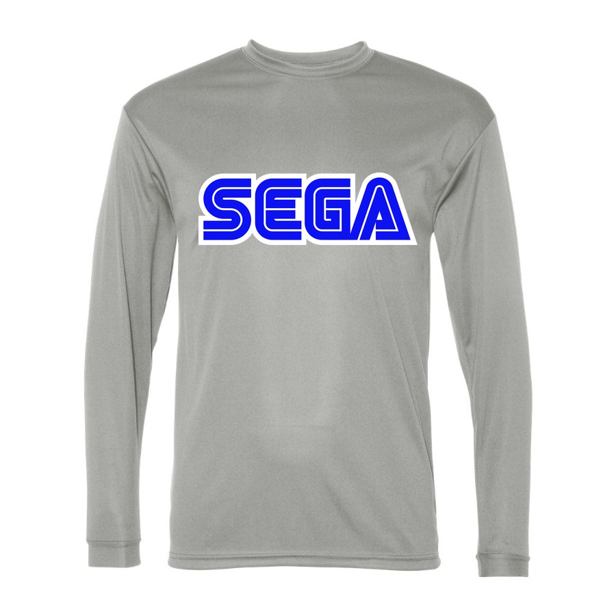 Men's SEGA Polyester Long Sleeve T-Shirt - Silver