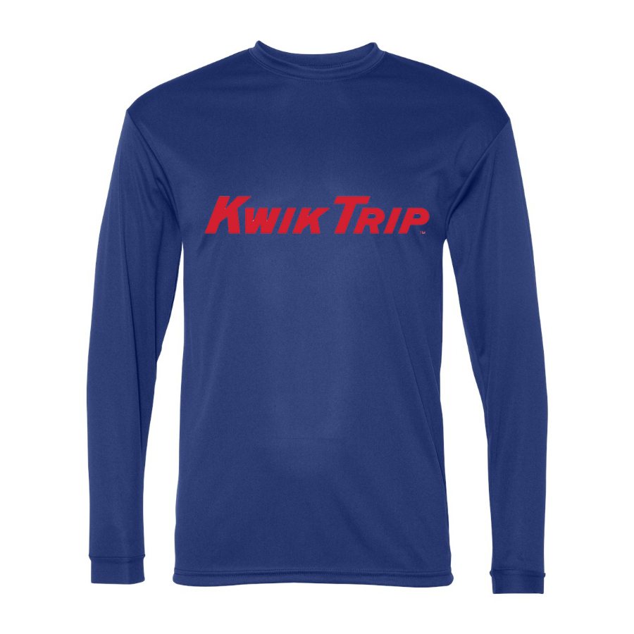 Men's Kwik Trip Polyester Long Sleeve T-Shirt - Royal Blue