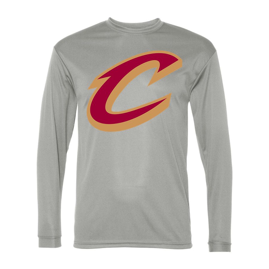 Men's Cleveland Cavaliers Polyester Long Sleeve T-Shirt - Silver