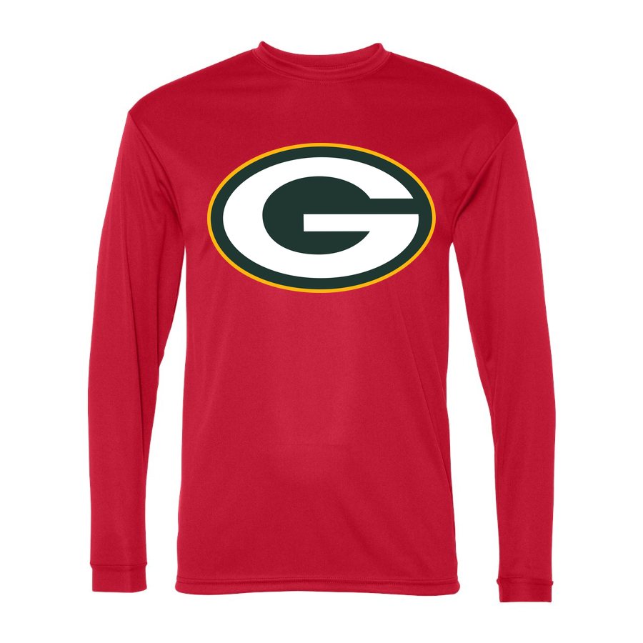 Men's Green Bay Packers Polyester Long Sleeve T-Shirt - Red