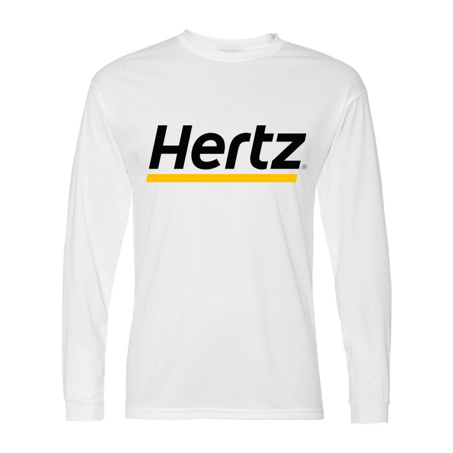 Men's Hertz Polyester Long Sleeve T-Shirt - White