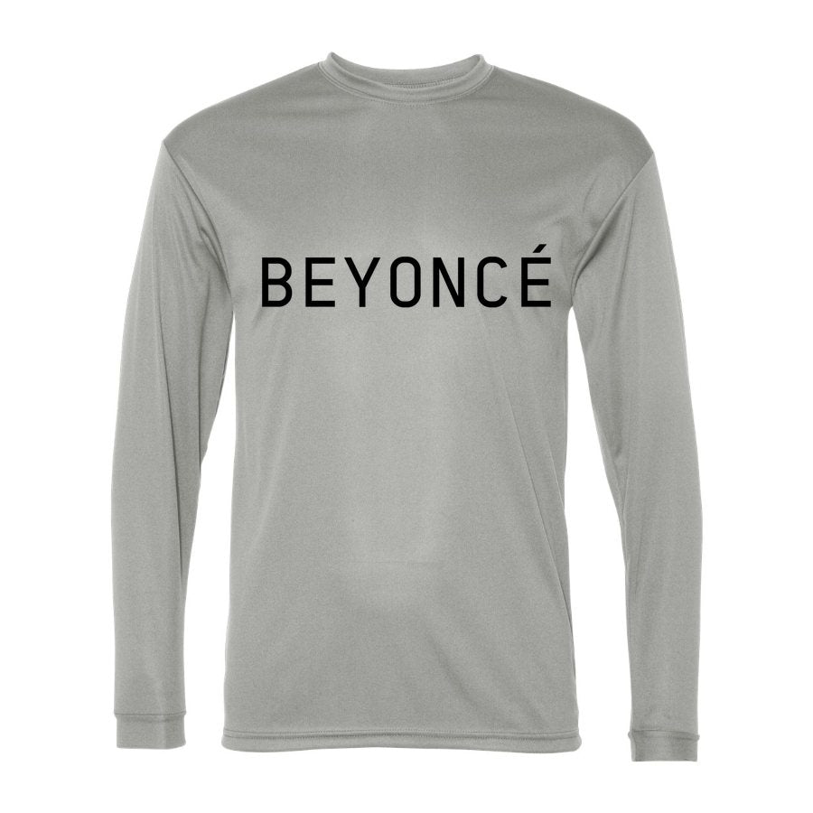 Men's Beyonce Polyester Long Sleeve T-Shirt - Silver