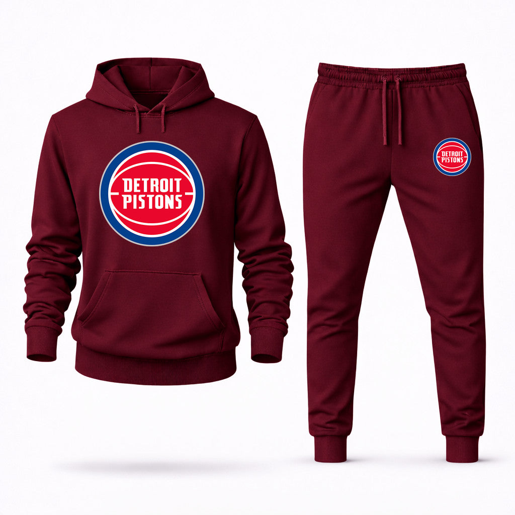 Detroit Pistons Hoodie and Joggers Set - Burgundy