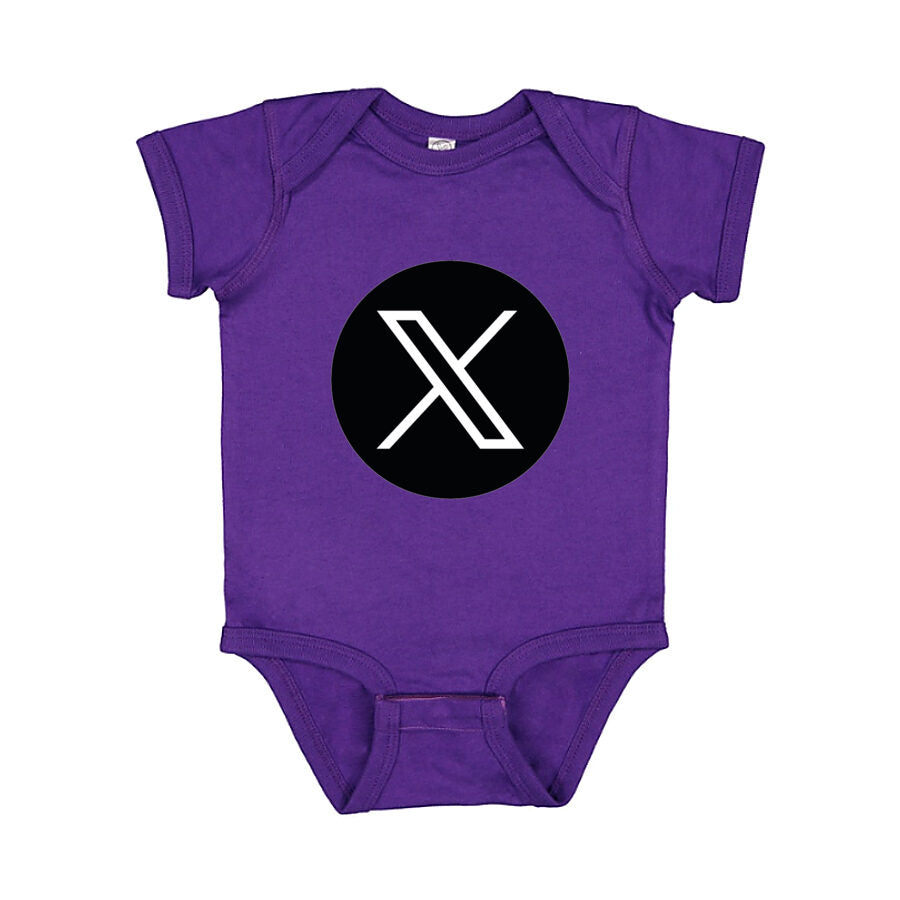 X Twitter Baby Romper Onesie - Purple