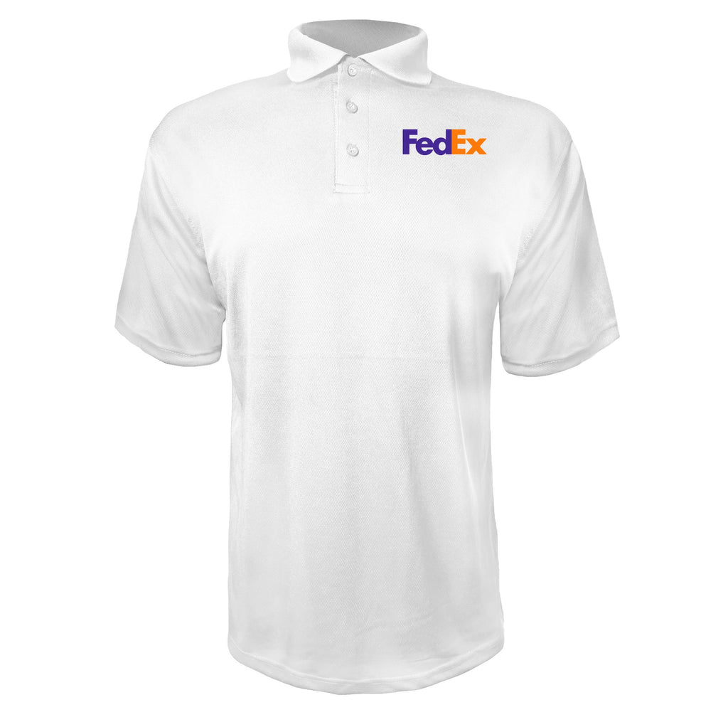 FedEx men's polyester polo in White