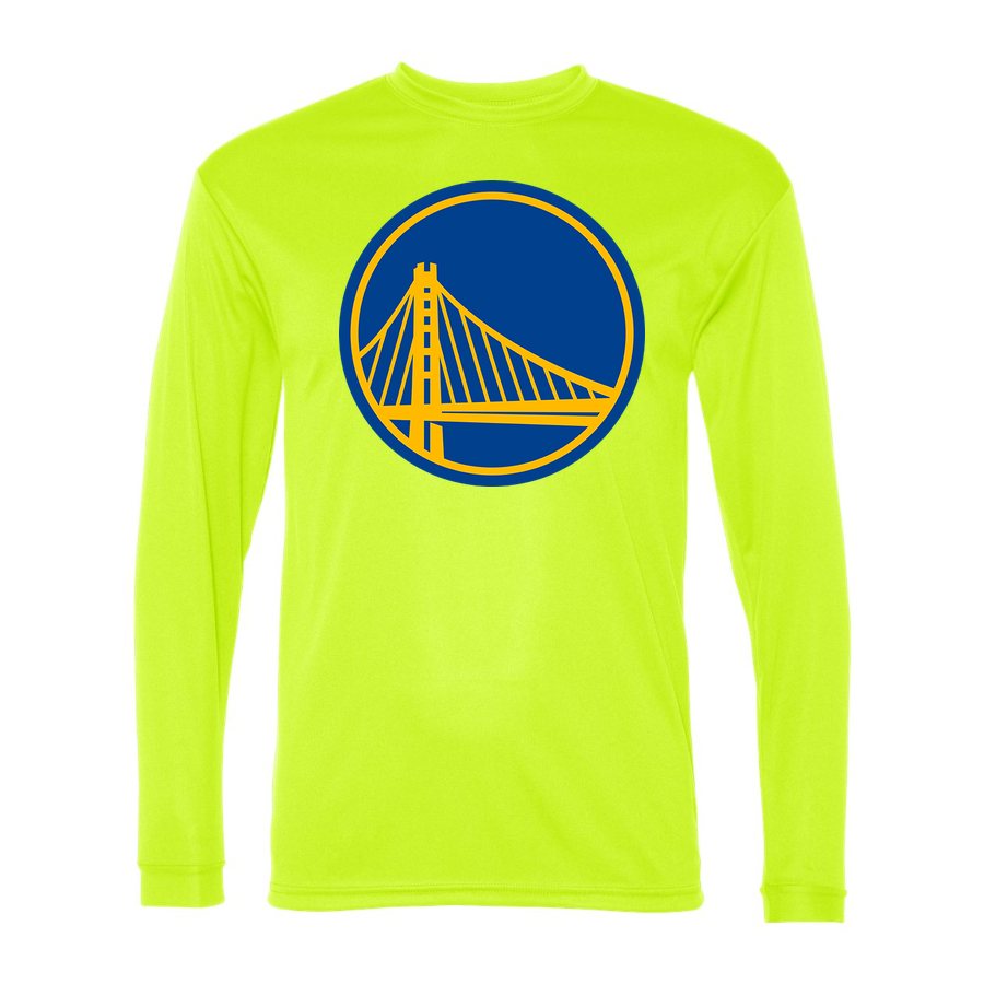 Men's Golden State Warriors Polyester Long Sleeve T-Shirt - Safety Yellow