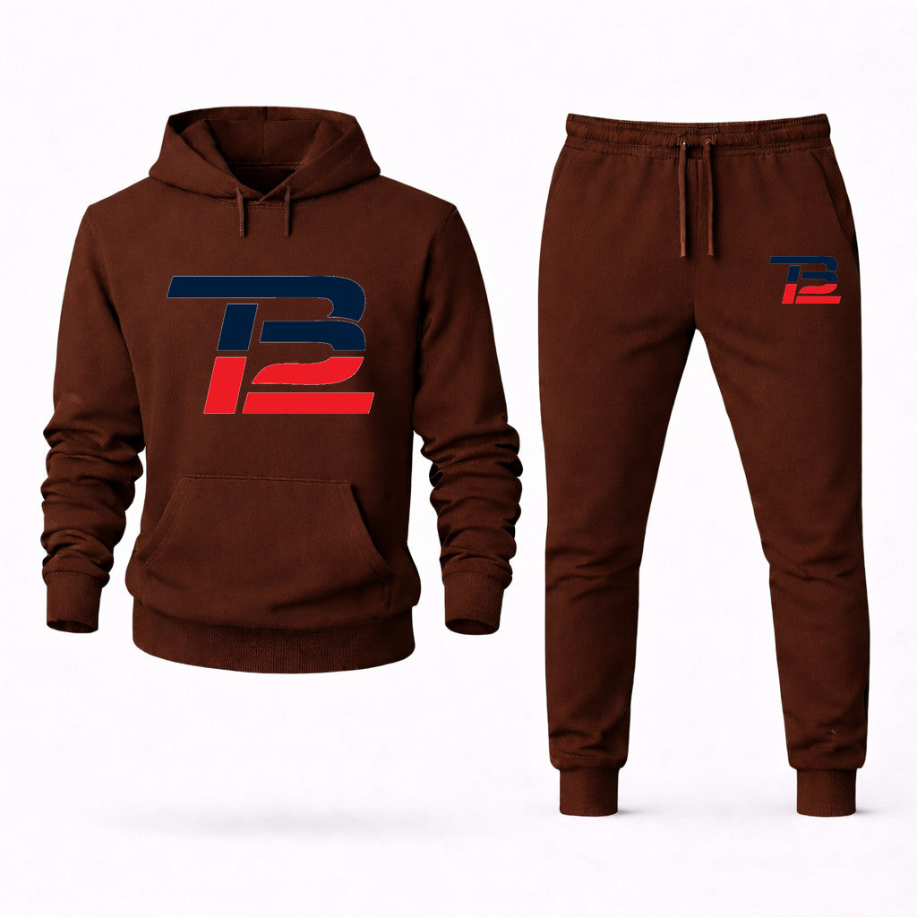 Tom Brady 12 Hoodie and Joggers Set - Brown