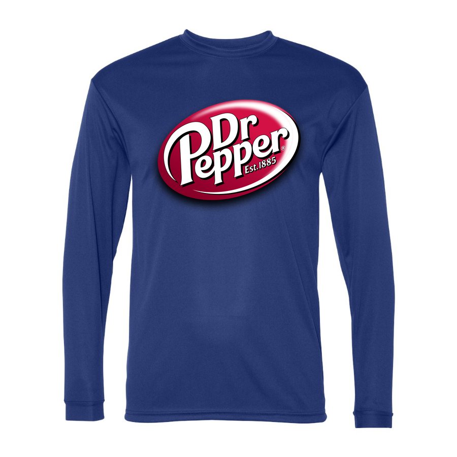 Men's Dr Pepper Polyester Long Sleeve T-Shirt - Royal Blue