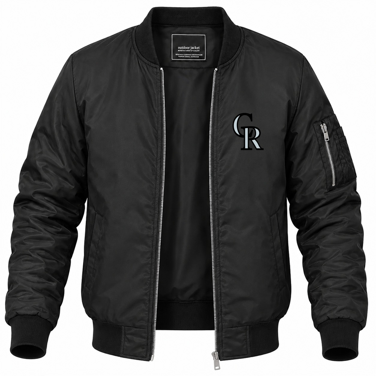 Men's Colorado Rockies Lightweight Bomber Jacket - Black