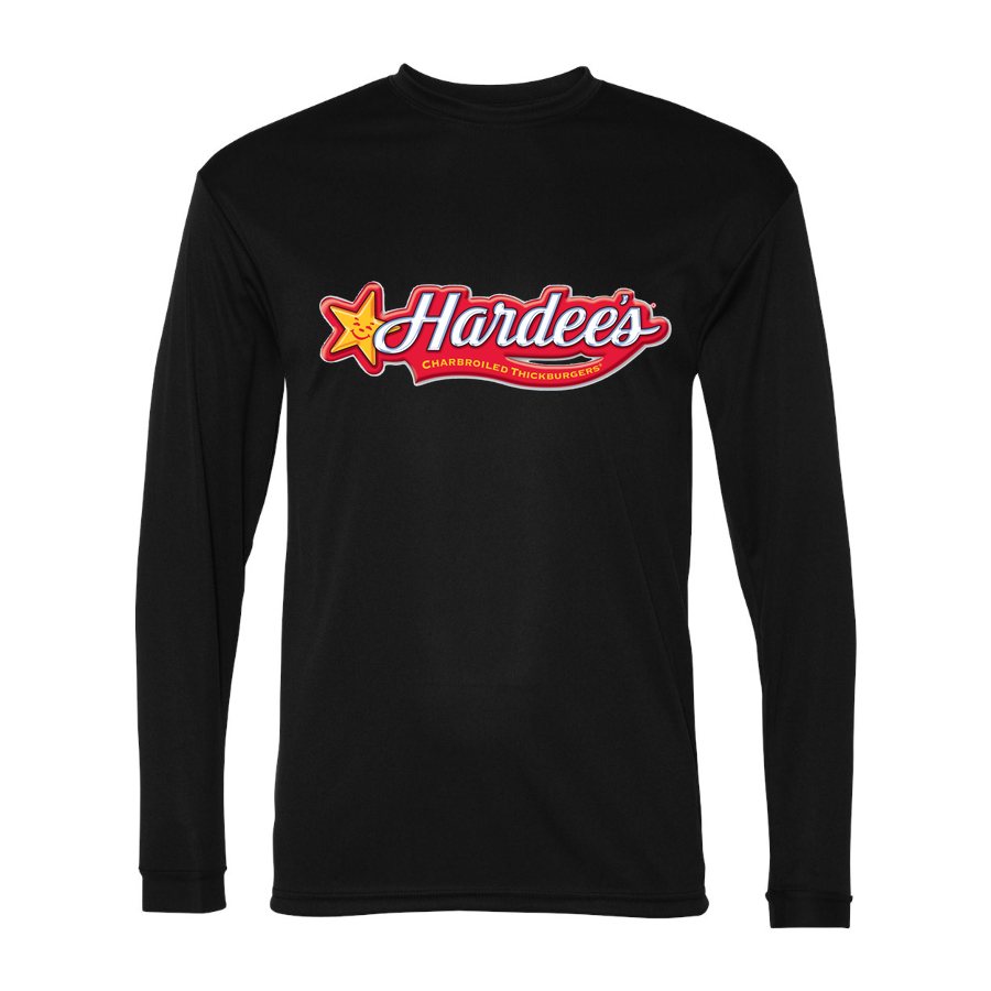 Men's Hardee's Polyester Long Sleeve T-Shirt - Black
