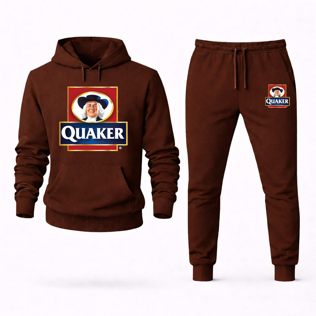 Quaker Hoodie and Joggers Set - Brown