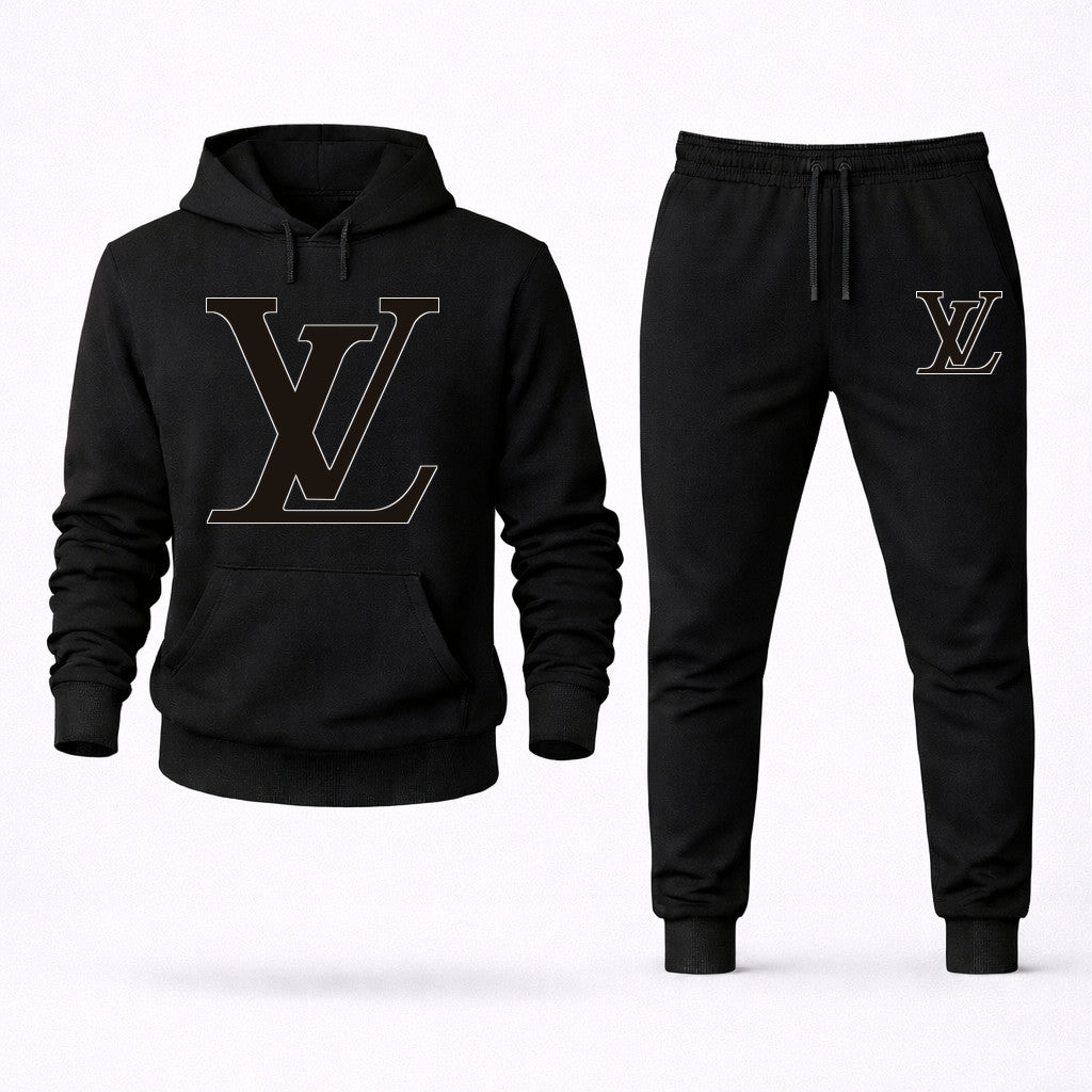 Louis Vuitton Hoodie and Joggers Set - Black