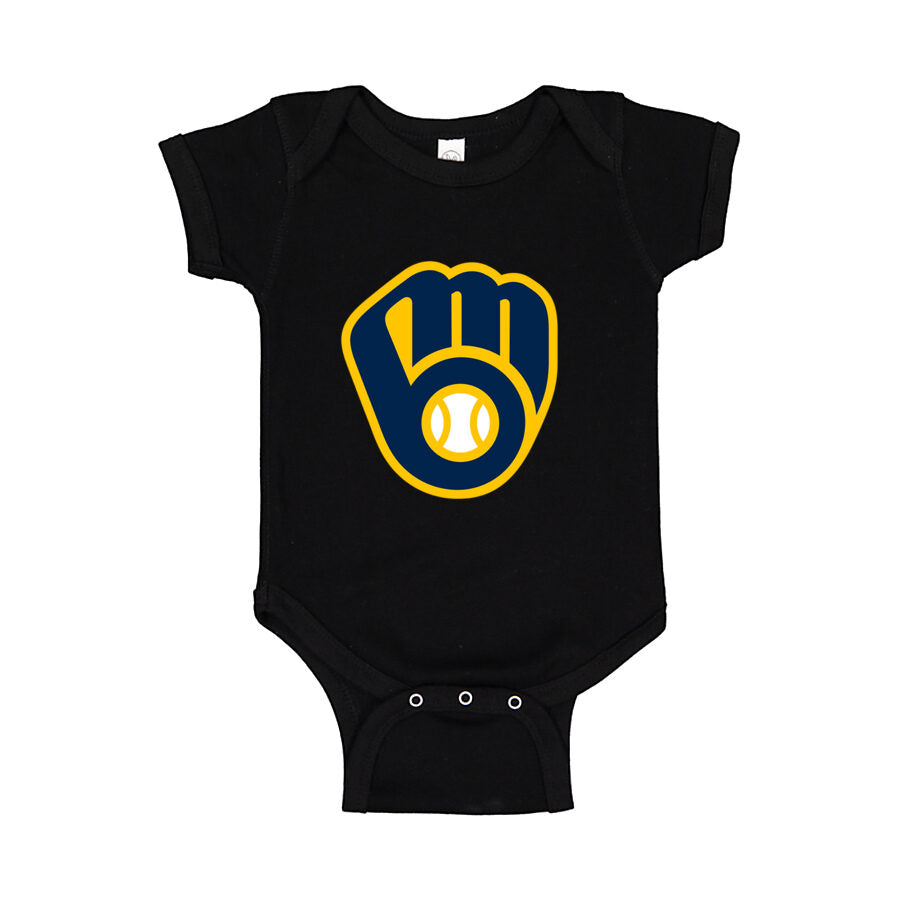 Milwaukee Brewers Baby Romper Onesie - Black