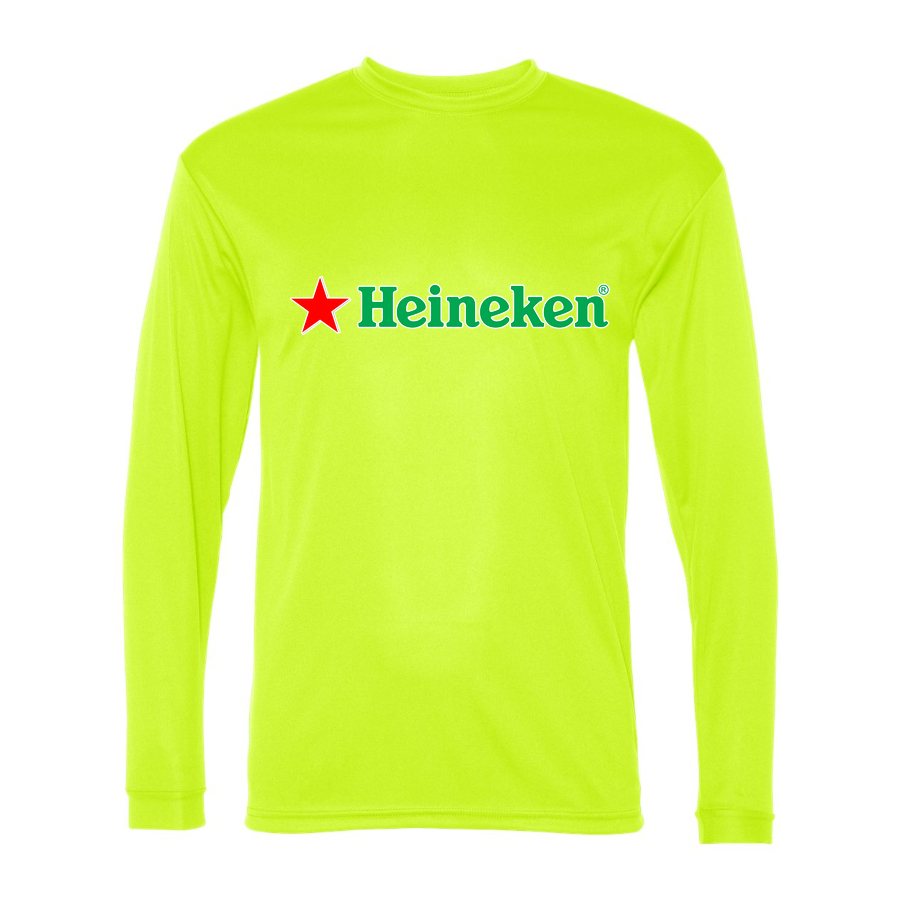 Men's Heineken Polyester Long Sleeve T-Shirt - Safety Yellow