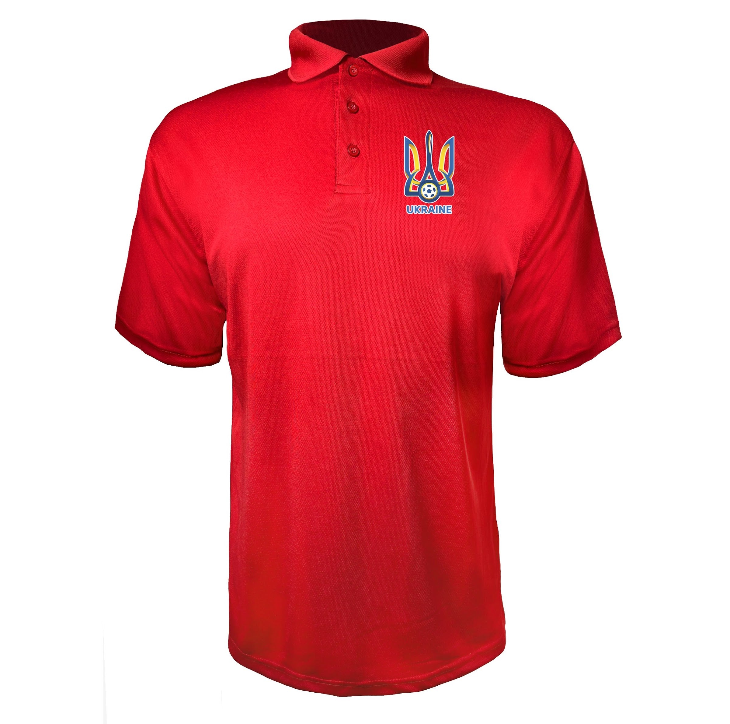 Ukraine National Football Soccer Team Red polyester polo