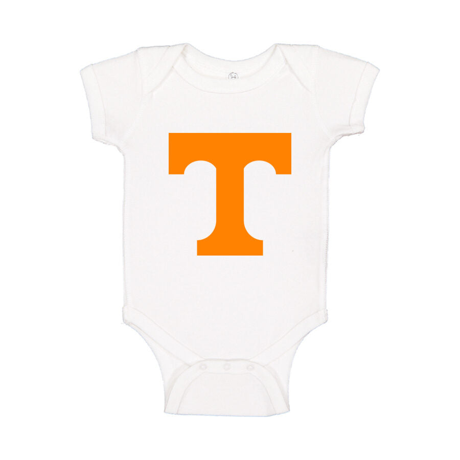 Tennessee Volunteers Orange Logo Baby Romper Onesie - White
