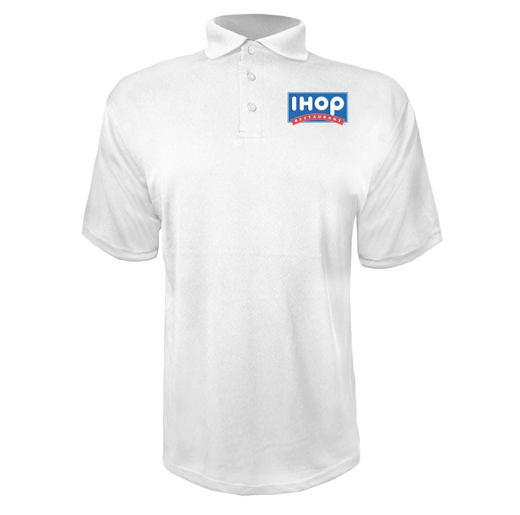 IHOP men's polyester polo in White