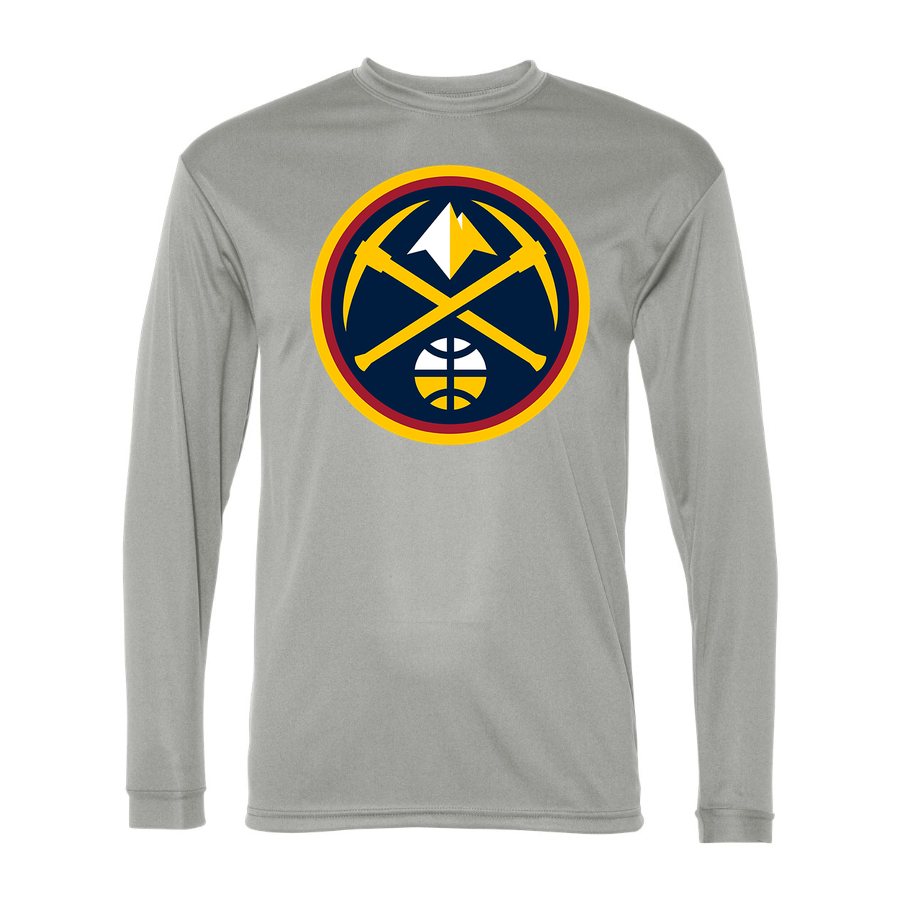 Men's Denver Nuggets Polyester Long Sleeve T-Shirt - Silver
