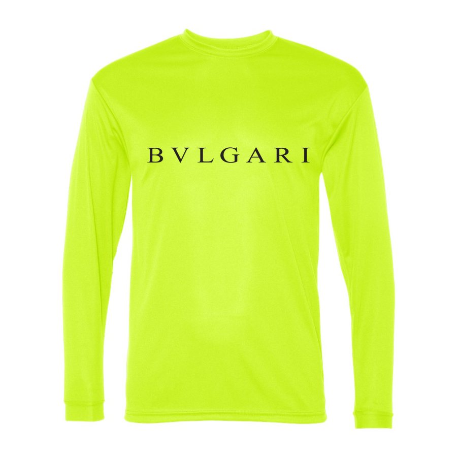 Men's Bvlgari Polyester Long Sleeve T-Shirt - Safety Yellow