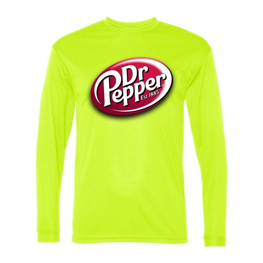 Men's Dr Pepper Polyester Long Sleeve T-Shirt - Safety Yellow
