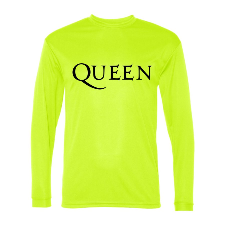 Men's Queen Polyester Long Sleeve T-Shirt - Safety Yellow