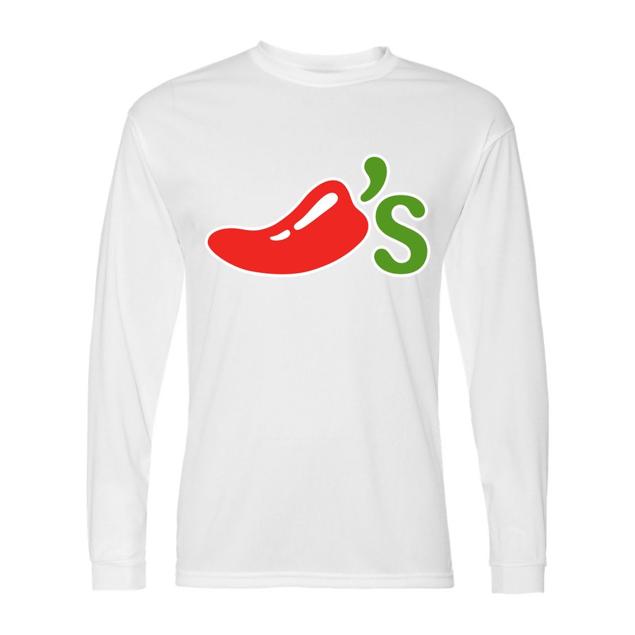 Men's Chilis Polyester Long Sleeve T-Shirt - White