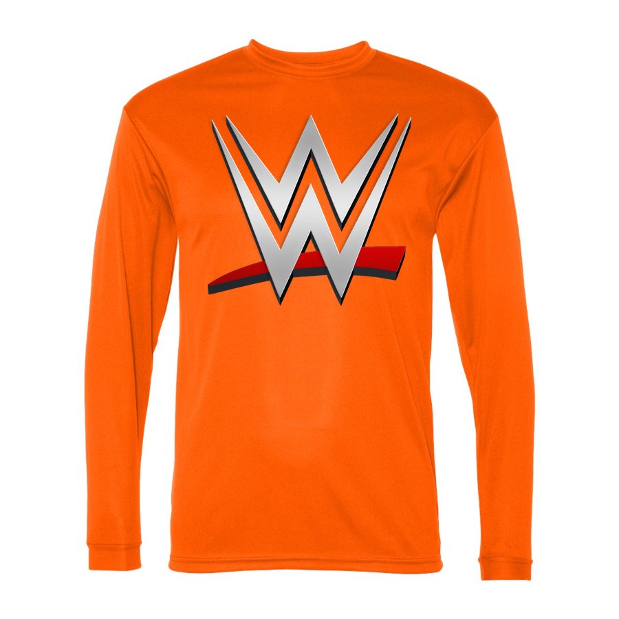 Men's WWE Wrestling Polyester Long Sleeve T-Shirt - Safety Orange