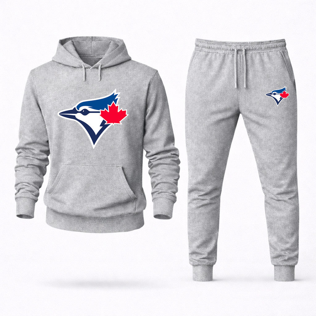 Toronto Blue Jays Hoodie and Joggers Set - Grey