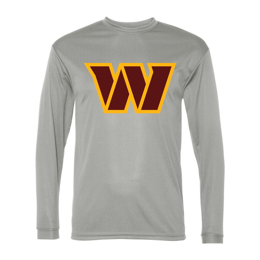 Men's Washington Commanders Polyester Long Sleeve T-Shirt - Silver
