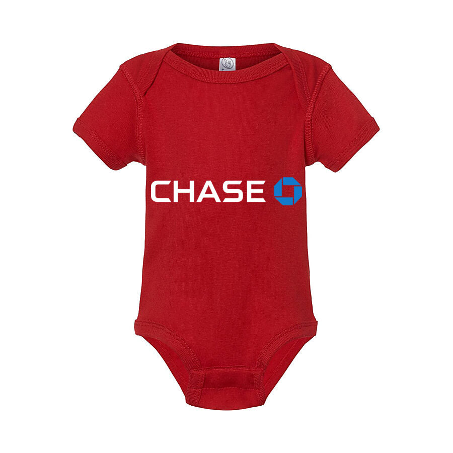 Chase Bank White Logo Baby Romper Onesie - Red
