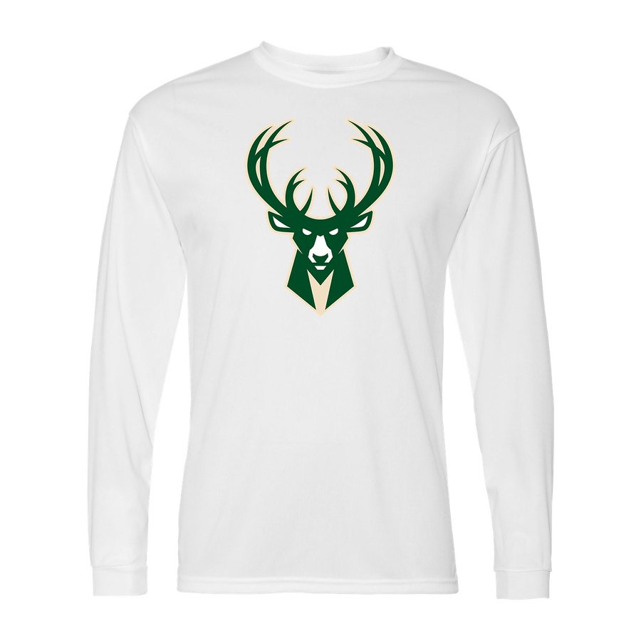 Men's Milwaukee Bucks Polyester Long Sleeve T-Shirt - White