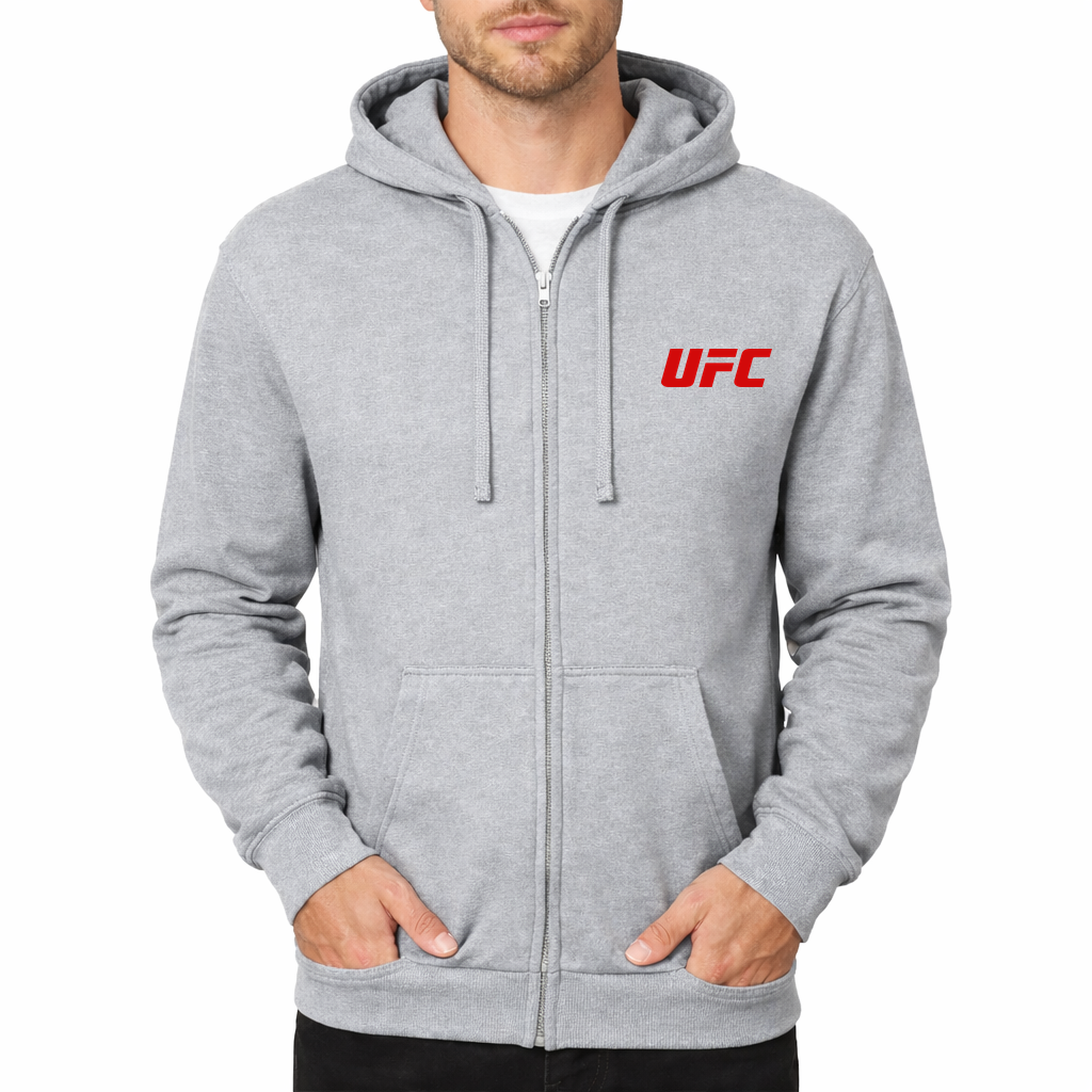 Men's UFC Logo Zipper Hoodie - Grey