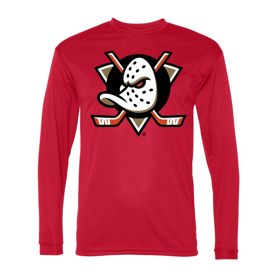 Men's Anaheim Ducks Polyester Long Sleeve T-Shirt - Red
