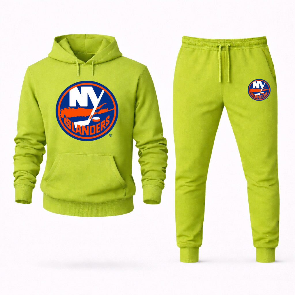 New York Islanders Hoodie and Joggers Set - Lime Green