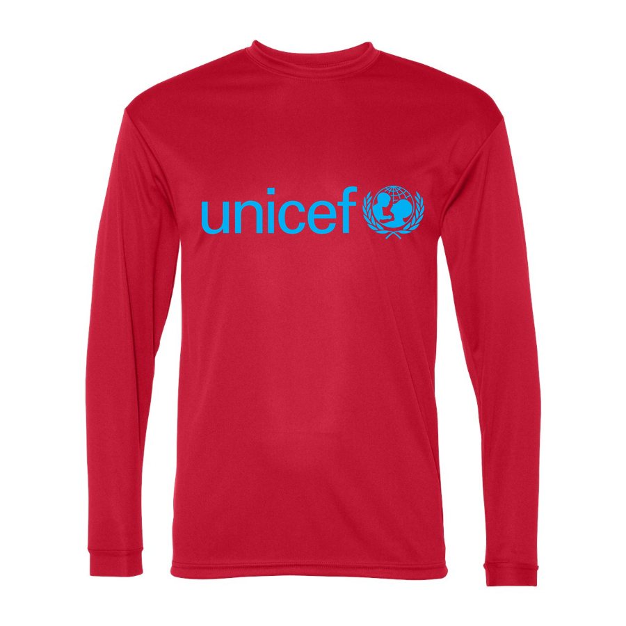Men's UNICEF Polyester Long Sleeve T-Shirt - Red