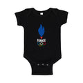 France 2024 White Logo Baby Romper Onesie - Black